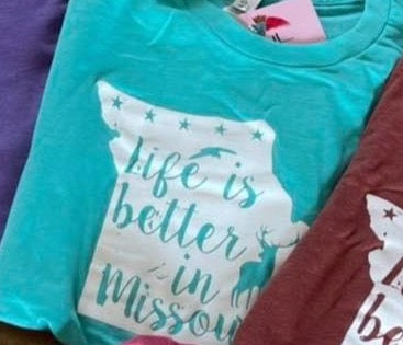 Life is better in Missouri Tee (teal) PA104